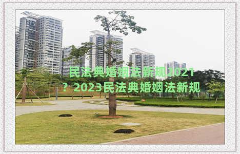 民法典婚姻法新规2021？2023民法典婚姻法新规